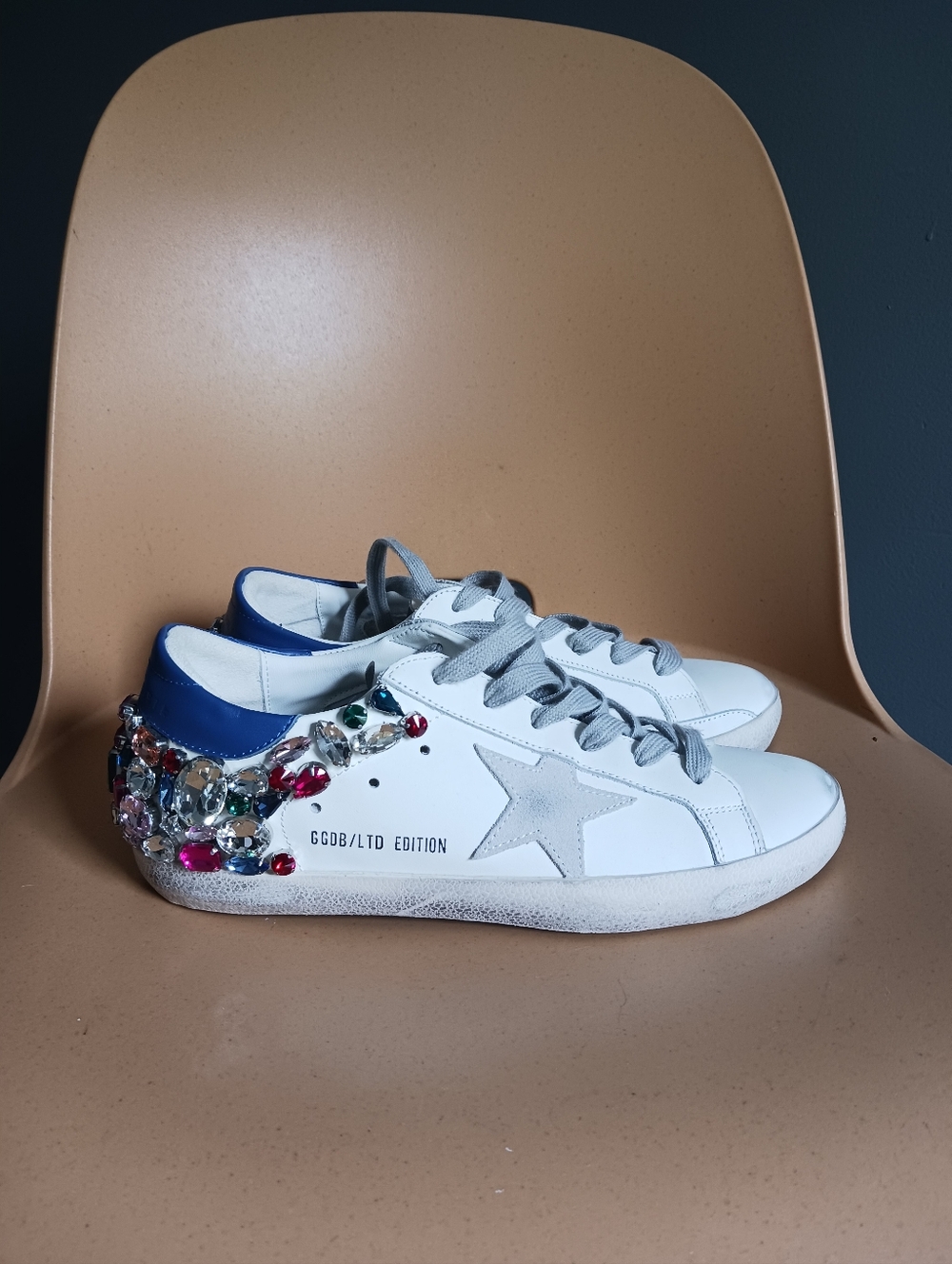 Golden Goose Super Star Rhinestone Embellished Sneakers Size 40 - Picture 2 of 16